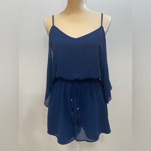 Navy Blue Dressy Summer Romper